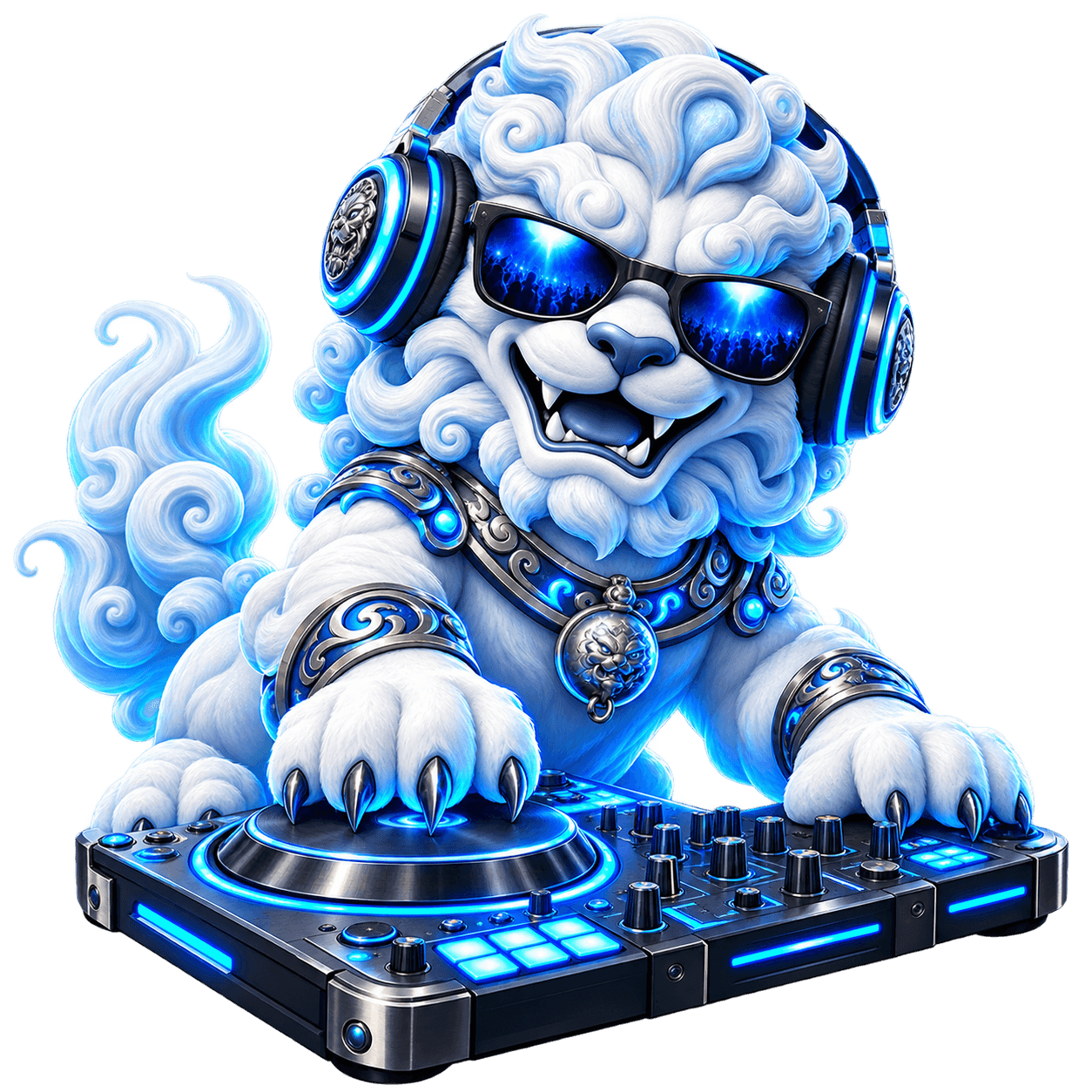 DJSnowLion guardian lion DJ mascot
